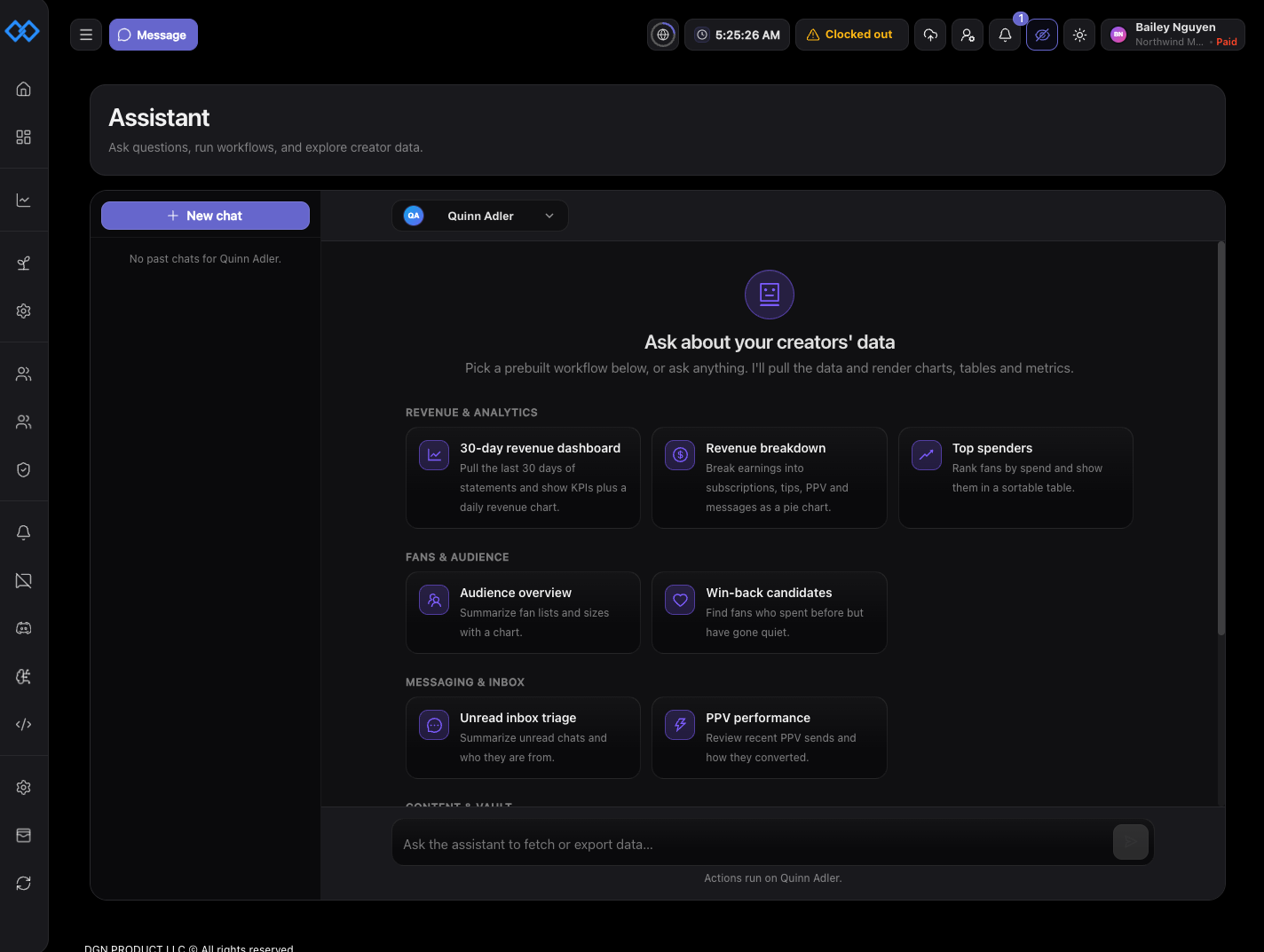 Assistant interface